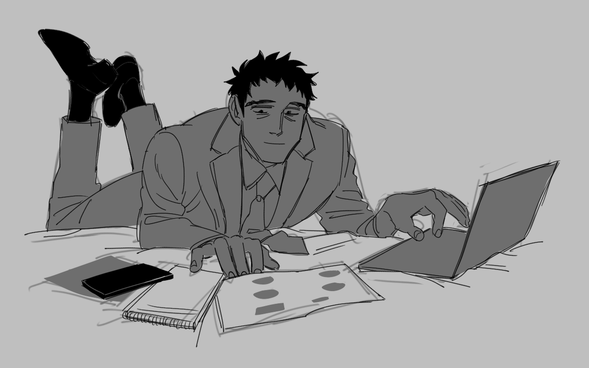 daekiyuArt's tweet photo. salary man does his work lying on bed like schoolgirl https://t.co/6I6bRPd0ko