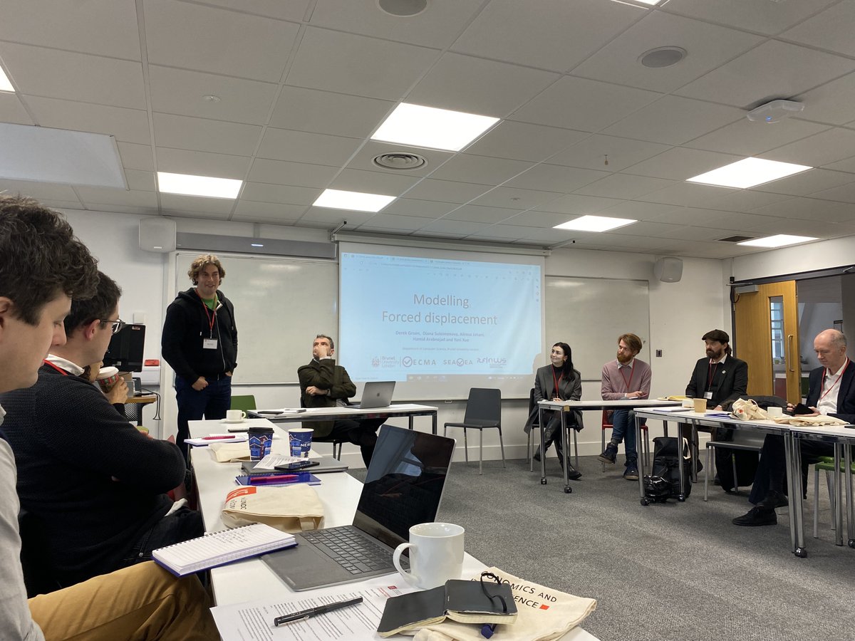 ITFLOWS1's tweet photo. ITFLOWS’ Dr. Groen @whydoitweet (BUL) presents @ “Emerging Technologies in Humanitarian Management,” Nov 30 @ LSE, w/ITFLOWS’ @mengiatschalaer (BUL), @ce_boland (UAB) &amp; @diana_sn1 (BUL). #LSE &amp; @bruneluni, led by @AnulekhaNandi, gathered practitioners &amp; researchers to brainstorm. https://t.co/hHRMGeKzrR