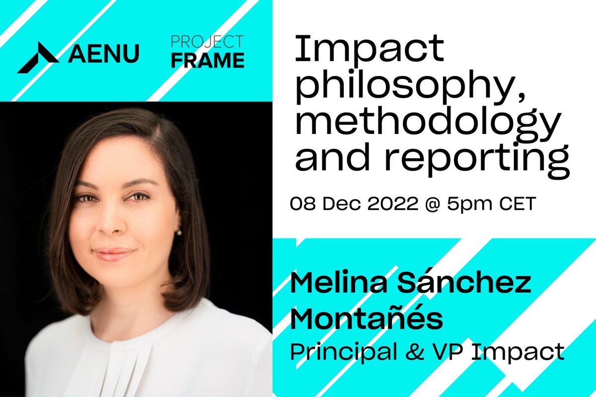 📅 On 08.12.22, the next Project Frame Community Meeting will take place. During this meeting our Principal &amp; VP Impact, Melina Sánchez Montañés will present our impact philosophy, methodology &amp; reporting. 👉Register here: lnkd.in/eK8AVfBd
#impactinvesting #ESG #impacttech