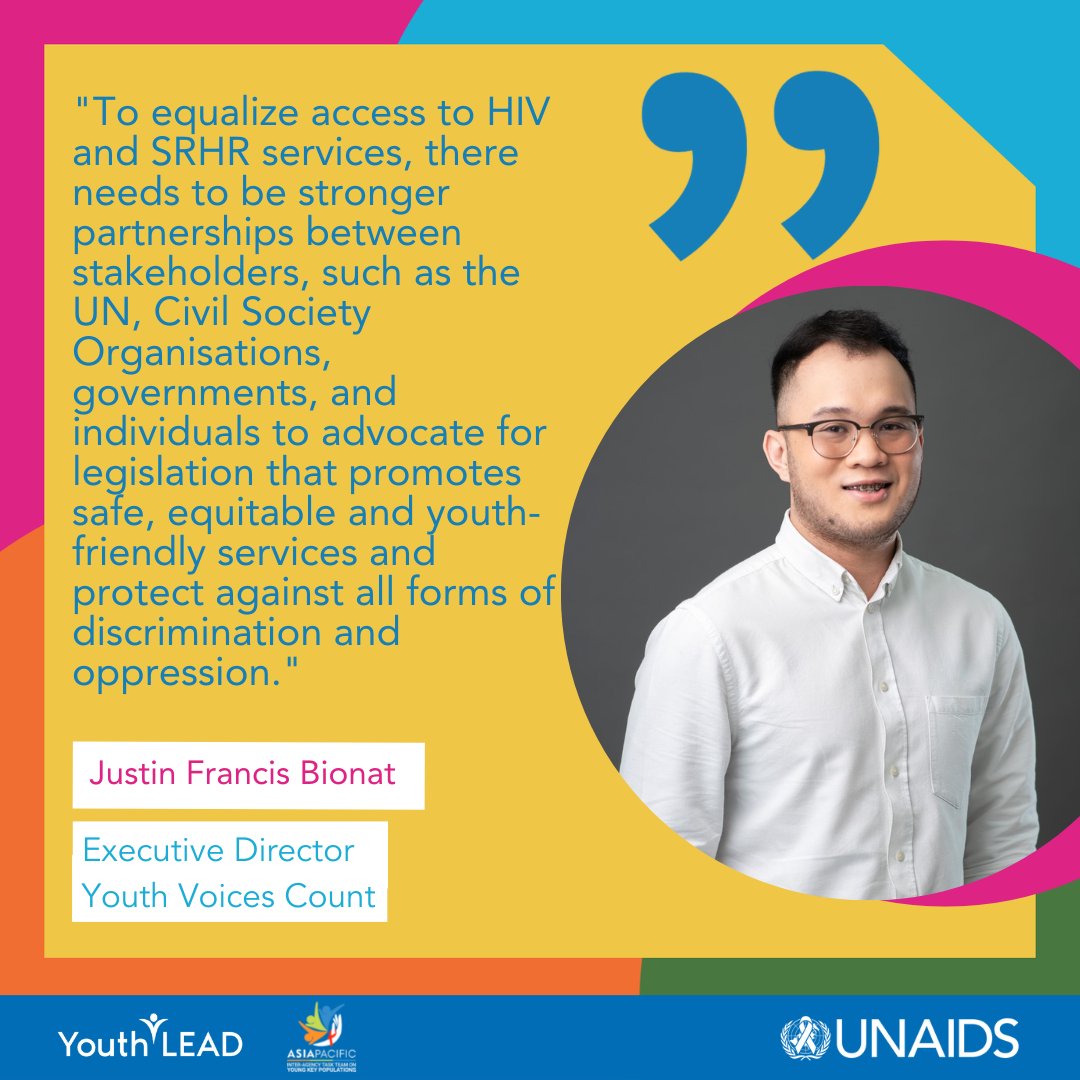 UNAIDS_AP's tweet photo. Reflecting on the #WorldAIDSDay theme of #EQUALIZE, @YVC_Official's Justin Francis Bionat underlines the importance of partnerships to advocate for equitable access to services for young people. https://t.co/woXxpWiDHU
