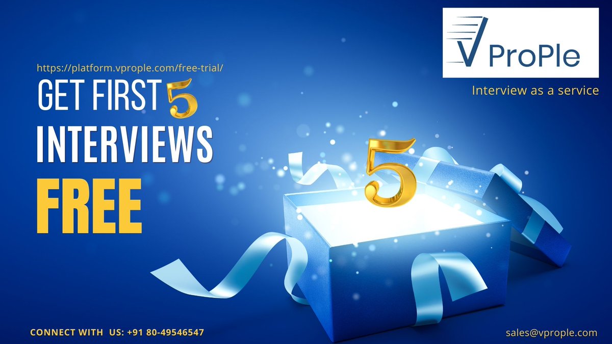 VProp1e's tweet image. It&apos;s time to sign up and take advantage of the free trial up to first five technical interviews. 

Take a tour of our platform, experience our service which will help make an informed decision.
platform.vprople.com/free-trial

#Interviewasasaservice #technicalinterviewasaservice