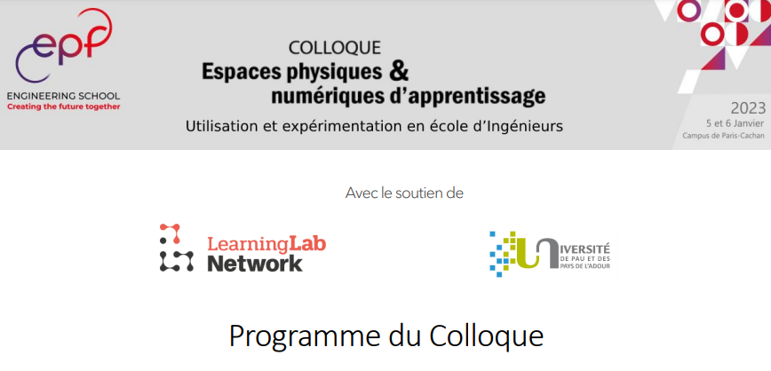 DLGriffoulieres's tweet photo. Le programme du #colloque “Espaces physiques et numériques d’apprentissage : Utilisation et expérimentation en école d’ingénieurs” est en ligne. Informations et inscription :
https://t.co/uEp8vkZe6i
@epf_ingenieurs @LearningLabNet https://t.co/C3uMwiHJUI