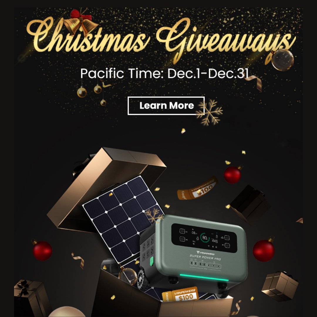 vanpowers_inc's tweet photo. IT'S CHRISTMAS GIVEAWAY TIME
Christmas is about coming together and getting gifts for friends, loved ones, and family. 
Enter: https://t.co/BIrPicF1F8
Prizes:
1: Vanpowers SPP 1500 Power Station
2: Vanpowers SP200 Solar Panel
3: $100 Coupon

#Vanpowers #Giveaway #christmas2022 https://t.co/xjdSL8Nlw3