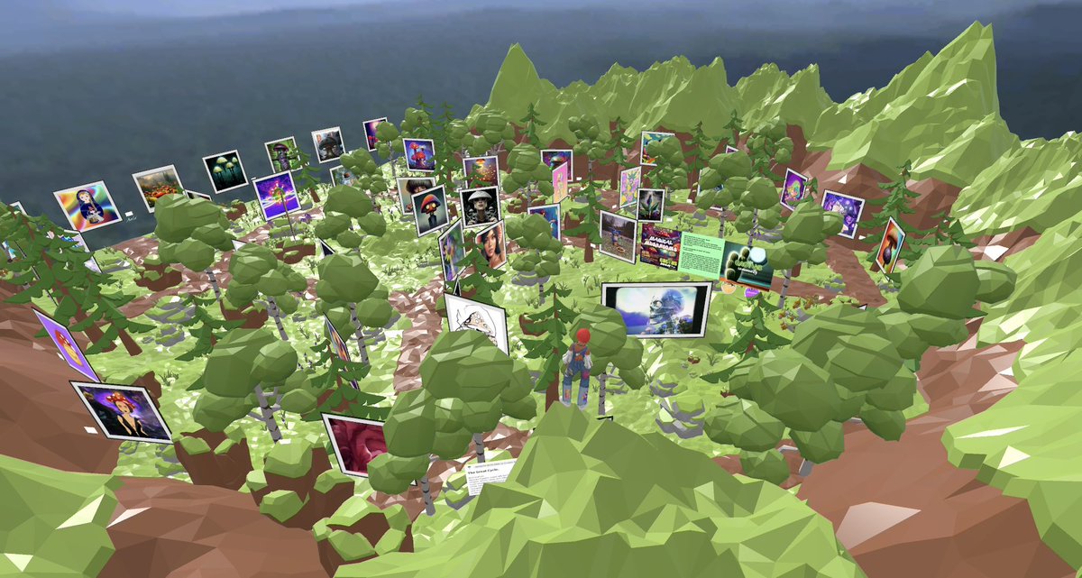 Look at this wonderful forest with Magical Mushrooms 🍄 
#CactusBoom Community challenge is still in 🔥
Come in! Share your mushrooms art with #NFTCommunity in <a href="/Spatial_io/">Spatial</a>