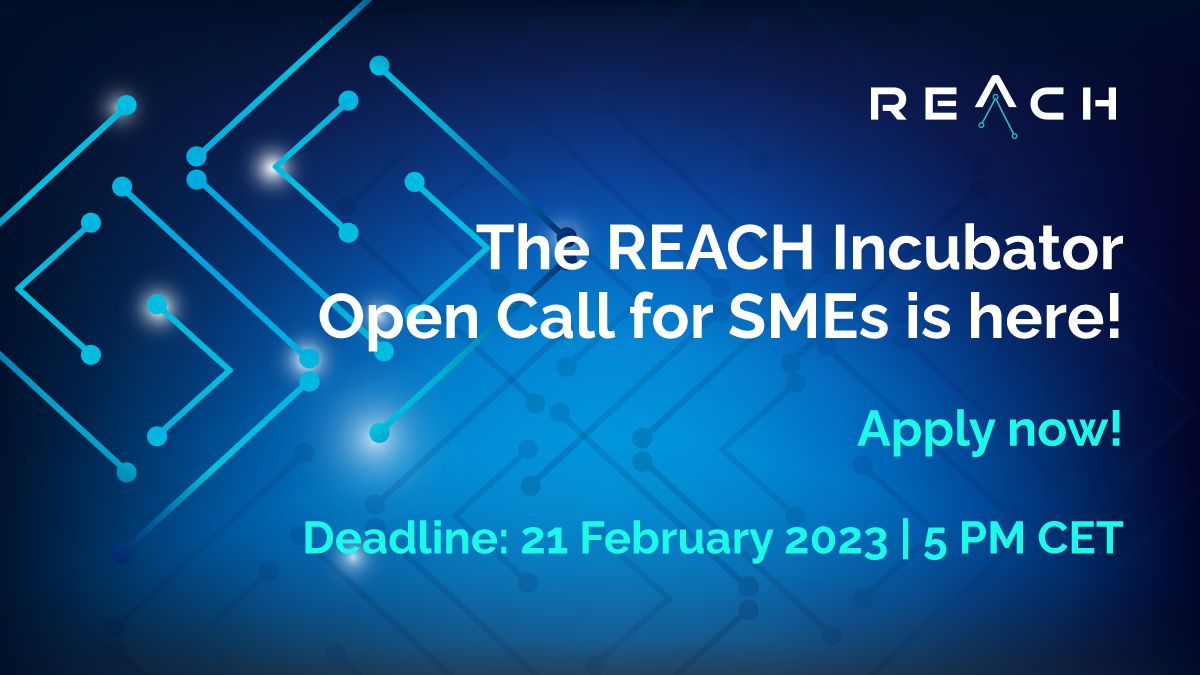 TRUSTS Trusted Secure Data Sharing Space (@trustsdata) on Twitter photo ๐ข <a href="/ReachIncubator/">Reach Incubator</a> final #OpenCall for #startups has been launched
Up to โฌ120k equity-free funding, Access to Large Corporations, DIHs and their Industrial data sets, Data mentoring & business coaching...
Deadline: ๐๏ธ 21 February 2023
Learn more ๐ bit.ly/3y6dGPB ๐ข <a href="/ReachIncubator/">Reach Incubator</a> final #OpenCall for #startups has been launched
Up to โฌ120k equity-free funding, Access to Large Corporations, DIHs and their Industrial data sets, Data mentoring & business coaching...
Deadline: ๐๏ธ 21 February 2023
Learn more ๐ bit.ly/3y6dGPB