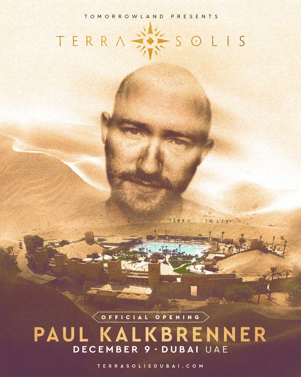 Terra Solis by Tomorrowland – Official Opening with Paul Kalkbrenner.

Discover a wonderful Desert Destination in Dubai and live to the rhythm of the sun, guided by the magic of Tomorrowland.

Official Opening Event on December 9, all info: terrasolisdubai.com