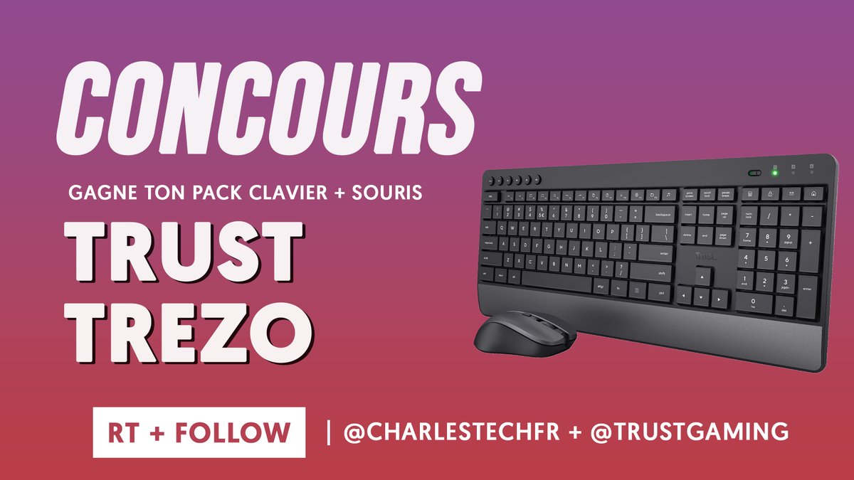 charlestechfr's tweet photo. 🎁 #CONCOURS - Remporte un pack clavier et souris pour bien commencer le mois !

🔁 RT ce tweet
👉 FOLLOW @charlestechfr et @TrustGaming 
 
🔔 Active la cloche pour ne rien louper !

📅 Tirage au sort le 07/12/2022 https://t.co/7FjdXUNKFE