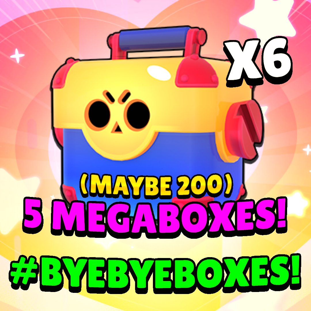 CanalBrawl's tweet image. 🥳 6x MEGA BOX LINKS GIVEAWAY! 🥳

📢 TO PARTICIPATE:
- Follow @CanalBrawl &amp;amp; @ee6589
- Like &amp;amp; Retweet
- Tag someone
- Sub to my channel: Canal77 - Brawl Stars (link in comments!)

You win 1 link with 5 Mega Boxes! OR You could win a GOLDEN LINK with 200 Mega Boxes!

#byebyeboxes