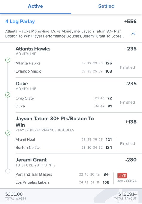 I won a parlay today though so I was up watching my last game &amp; now I can&rsquo;t sleep shout out to @JeramiGrant<a href="/tag/newprofilepic"class="tags"><span>#newprofilepic</span></a>