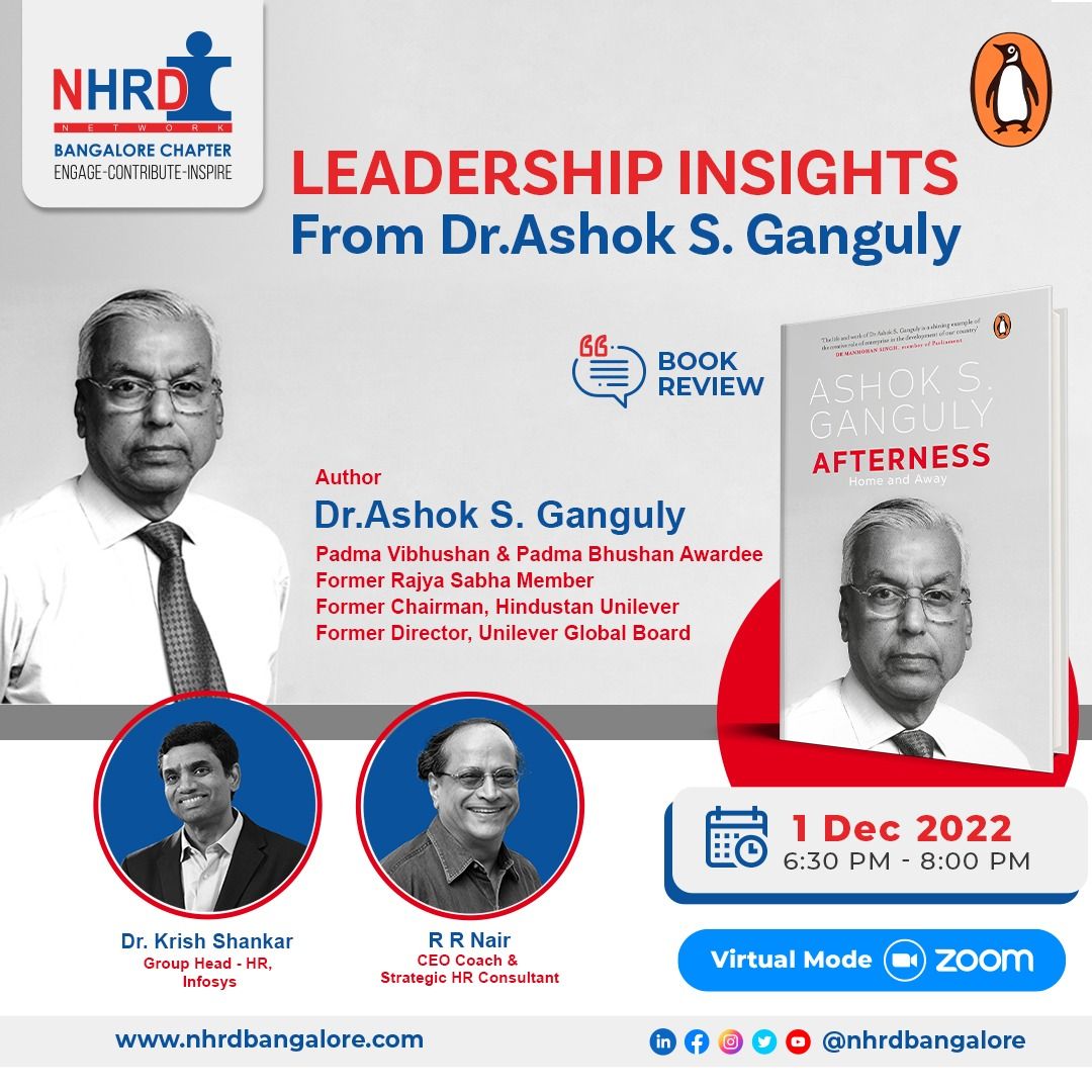 Register soon on lnkd.in/d_pedDqY for "Leadership Insights" from Dr. Ashok S. Ganguly in conversation with RR Nair &amp; <a href="/kshankar21/">Krish Shankar</a> , being held virtually on 1 Dec 2022 on Zoom in collaboration with <a href="/PenguinBooks/">Penguin Books</a>

Note: After registering, you will receive a confirmation email
