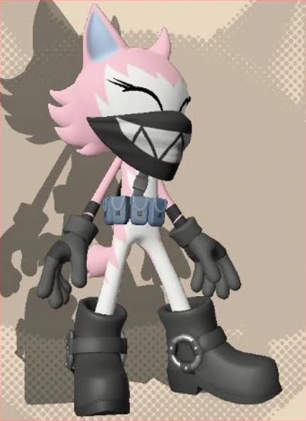 Whisper the Wolf's design began with an in-game custom character in Sonic Forces. From there, she would gradually evolve into her final look. 