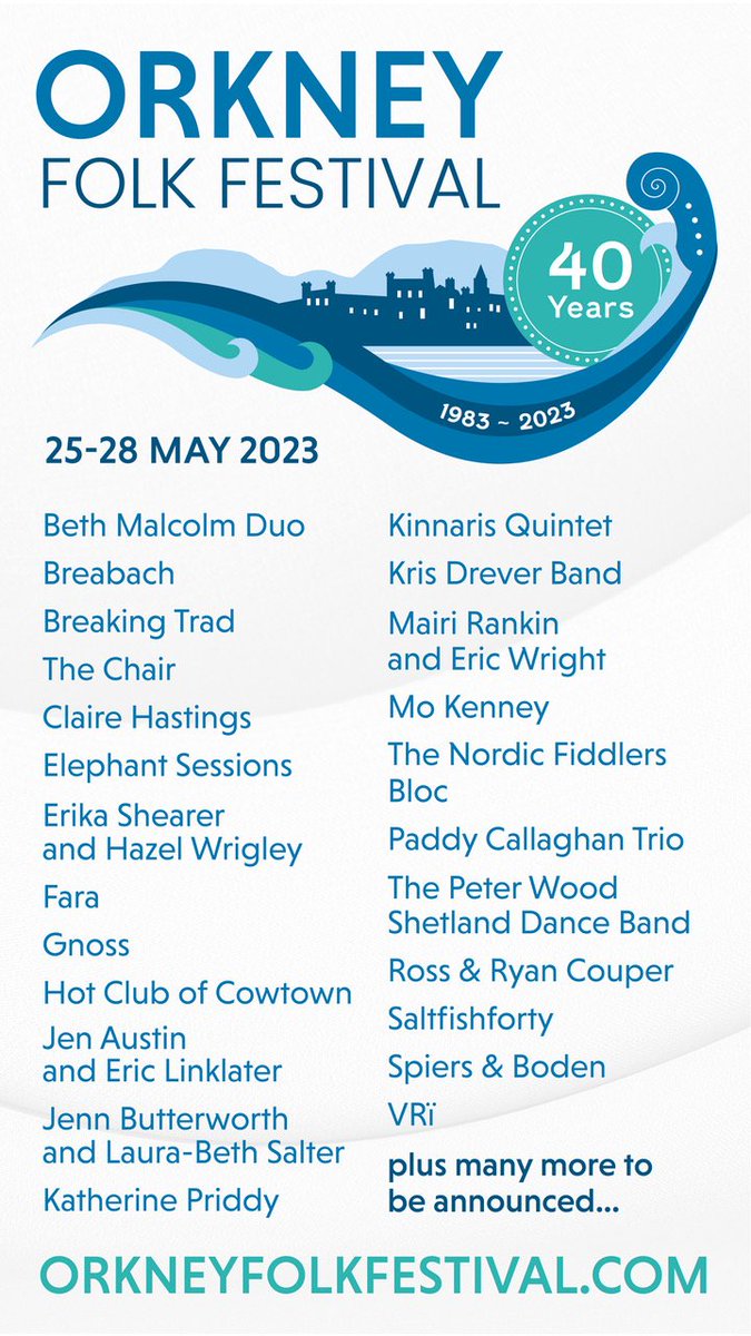 Jenn & LB (@jennandlb) on Twitter photo We can't wait to get back to <a href="/OrkneyFolkFest/">Orkney Folk Festival</a> in 2023 both as the duo and with @Kinnaris5
Some line up! We can't wait to get back to <a href="/OrkneyFolkFest/">Orkney Folk Festival</a> in 2023 both as the duo and with @Kinnaris5
Some line up!