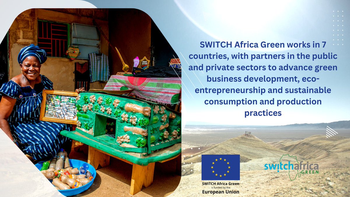 @switchafrica funded by #EU works in 7 countries with partners in the #public and #private sectors to advance #greenbusiness development, #eco-entrepreneurship and #sustainableconsumption and #productionpractices. @UNEP_Africa @EU_Partnerships 

Read more: bit.ly/3gsuSdF