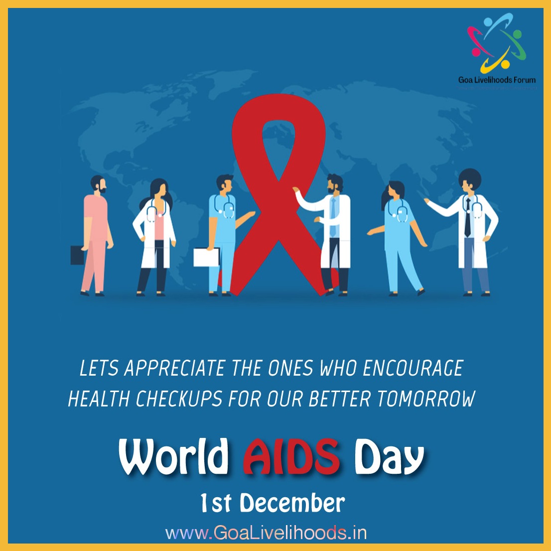GoaLivelihoods's tweet photo. On World AIDS Day , Be sympathetic and empathetic to AIDS patients. Educate yourself about AIDS and be the change the world wants. It is bad enough that people are dying of Aids, but no one should die of ignorance. #GLF #WorldAIDSDay #AIDS #HIVprevention https://t.co/7yKVIYa4X3