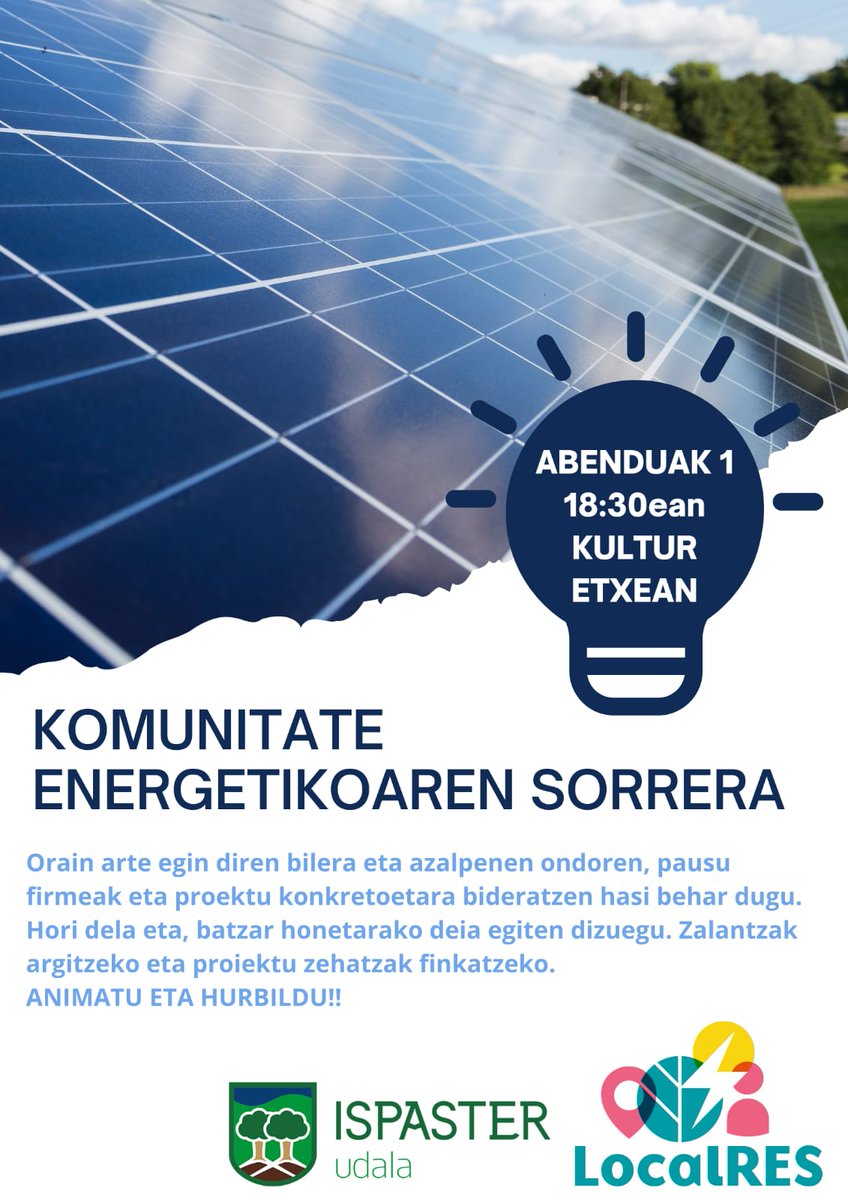 aiguasol's tweet photo. Today we travel to #Ispaster (Basque Country) alongside @lamiradacoop, to conduct a workshop on the challenges and opportunities on the legal and economic scope of an #EnergyCommunity, within the @energycities project. 💡💪
#LocalRES #H2020 @HorizonEU @cinea_eu @CARTIFCT https://t.co/z1dJscDLof