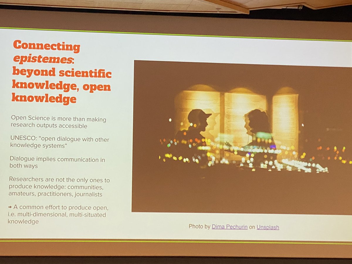 rschrobUK's tweet photo. ‘Open science is more than making research outputs accessible, it’s about having an open dialogue with other knowledge systems’ says @piotrr70 #Munin2022 https://t.co/2Vu0zUWa08