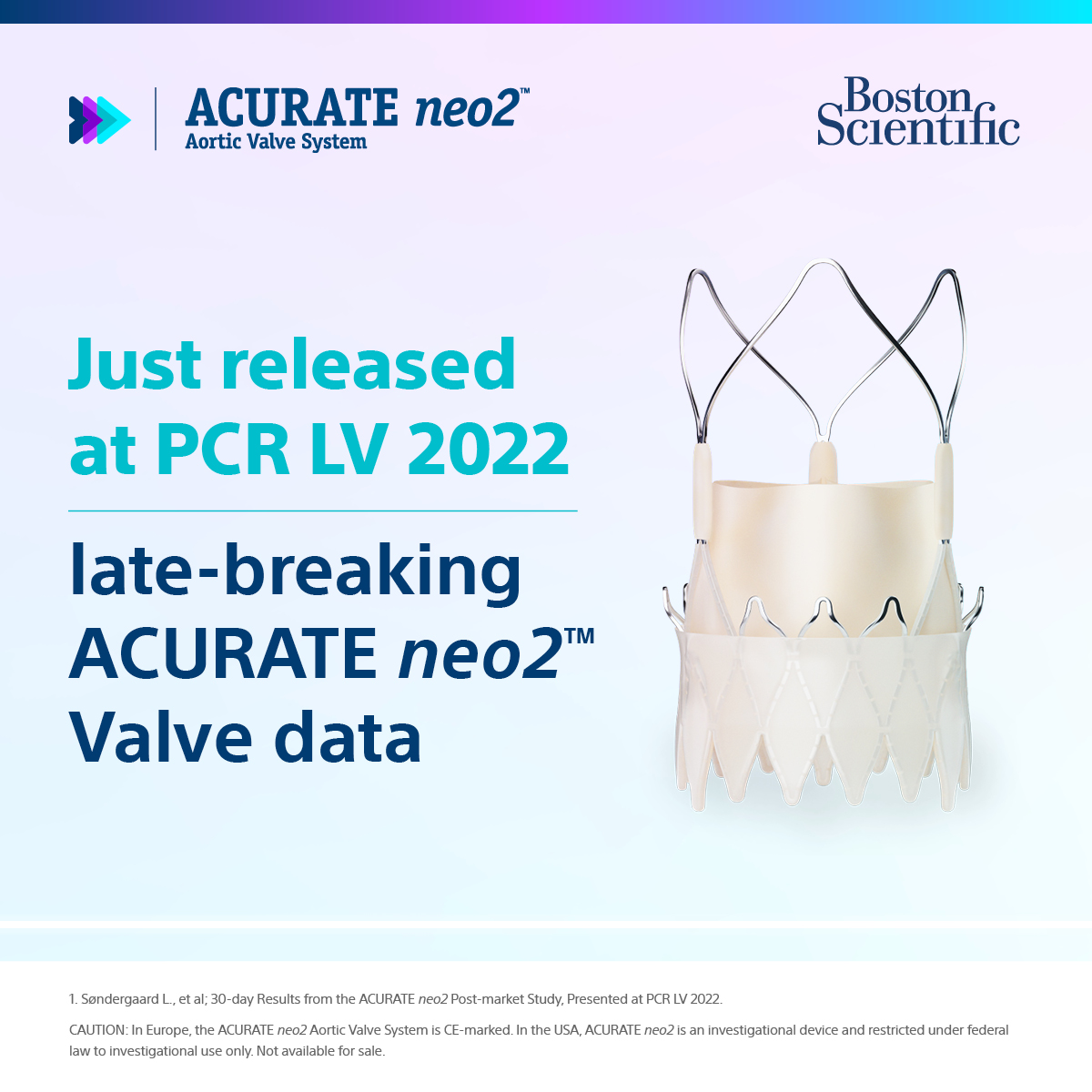 At #PCRLV we were excited to present late-breaking data on our ACURATE neo2TM Aortic Valve System from the PMCF study. Learn more about this study and how #ACURATENEO2 continues to deliver trusted outcomes and Best-In-Class PPI rates here: bit.ly/3P2zPqN

#BSCEMEA