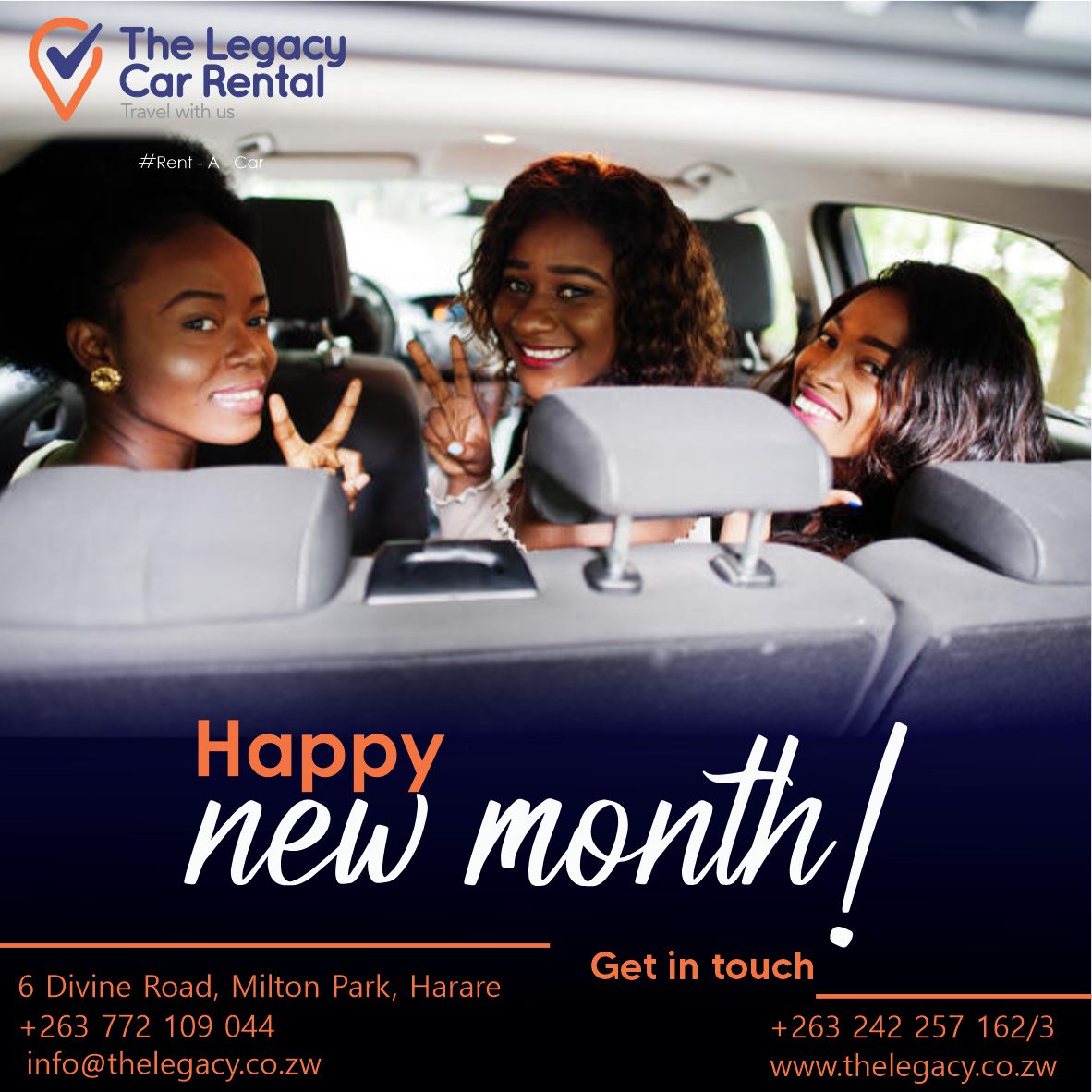 Happy New Month. Travel with Us!
#newmonth #HappyNewMonth #WeAreHere #Bulawayo #grouptrip #carrental #always #ChauffeurDrive #rent #smile #chauffeur #carhire #vehicle #yeswecan #hire #travel #booknow #december #travelwithus #choose #us #rental #legacy #chooseus #chauffuerservice