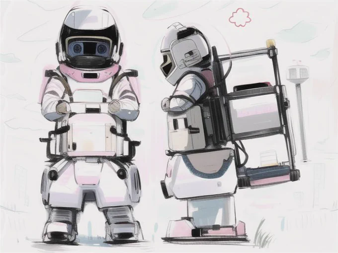 んぇ待って、AIイラストメーカーこういう使い方はアリでは?ラフから合いそうなメカディティール作ってもらって微調整する使い方… 