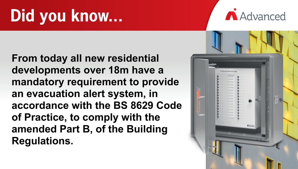 advancedlive's tweet photo. Make sure that you are ready to comply with the changes to Building Regulations, by attending our online CPD 'A Guide to Meeting BS 8629' 
Book now: https://t.co/8vkSzA15O4
#BS8629 #EvacuationAlertSystem https://t.co/26sahRNieI