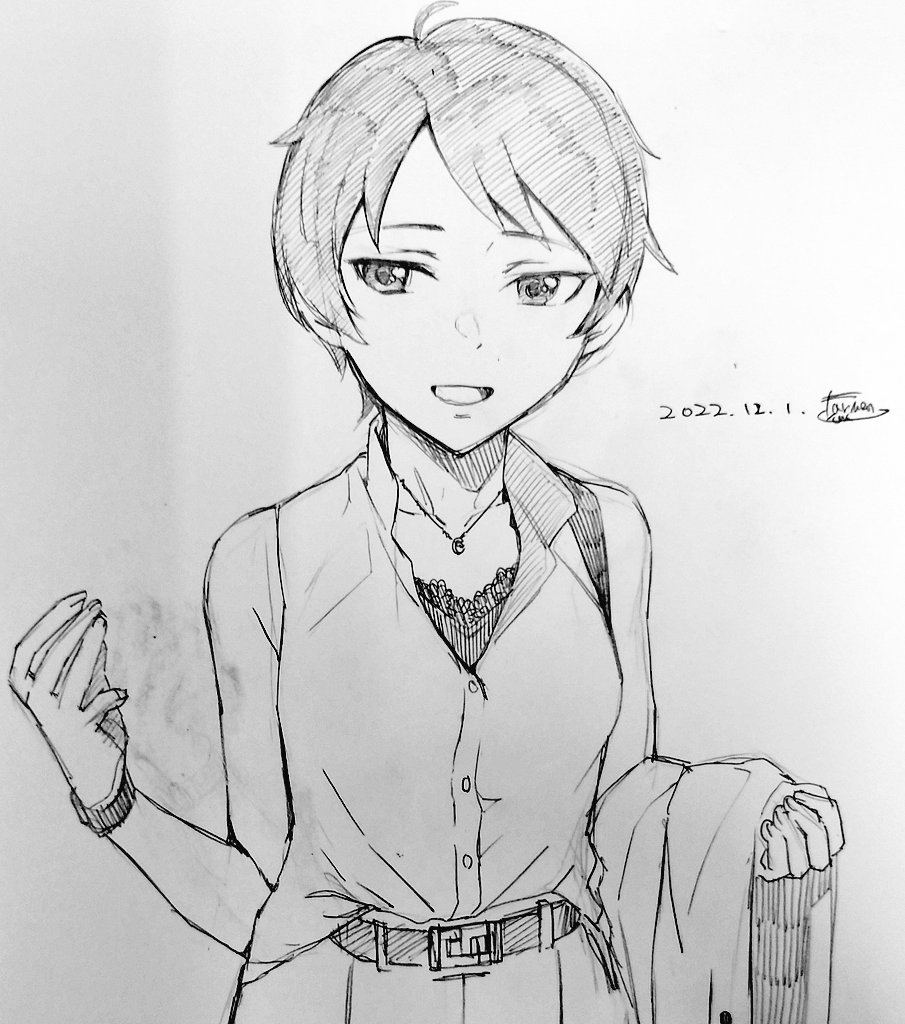休憩時間に描きました、和久井留美さんです。

む、む、難～～～～～() 