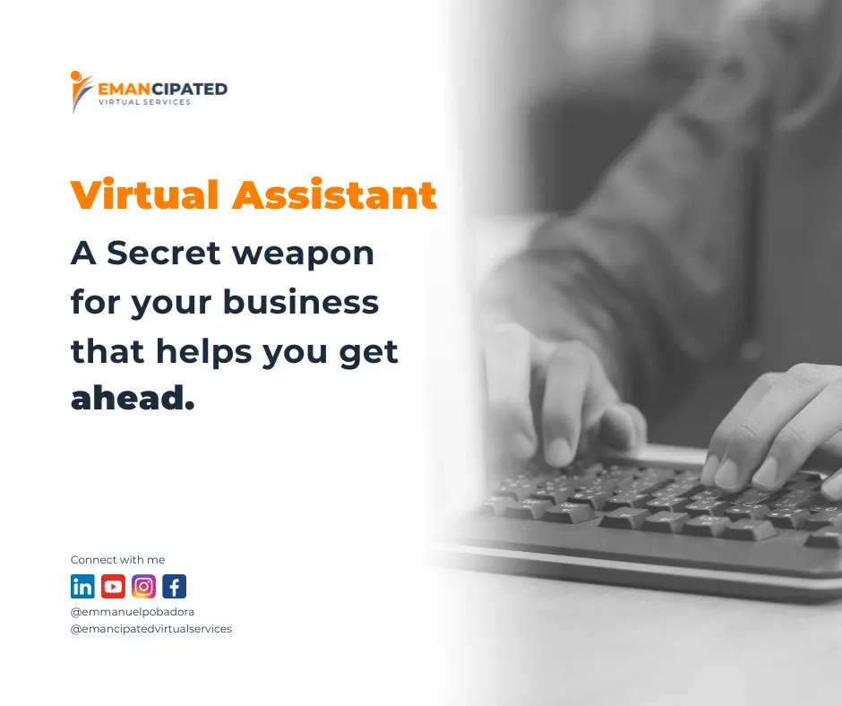 EmmanPobadora's tweet photo. VA is a secret weapon

📧 Email : eman.emancipated.art@gmail.com
Visit my website: https://t.co/Mv86WvSMoO

#virtualassistant #freelancer #secretweaponVA
#emancipatedvirtualservices #evs #emancipatedvirtualassistant #VAeman #yourawesomeva #filipinovirtualassistant https://t.co/G8Xfiq1Usp