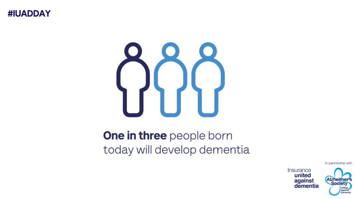 InsuranceUAD's tweet photo. 209,600 people will develop dementia this year, that’s one every three minutes. #IUADDAY https://t.co/xT0D77jFHJ