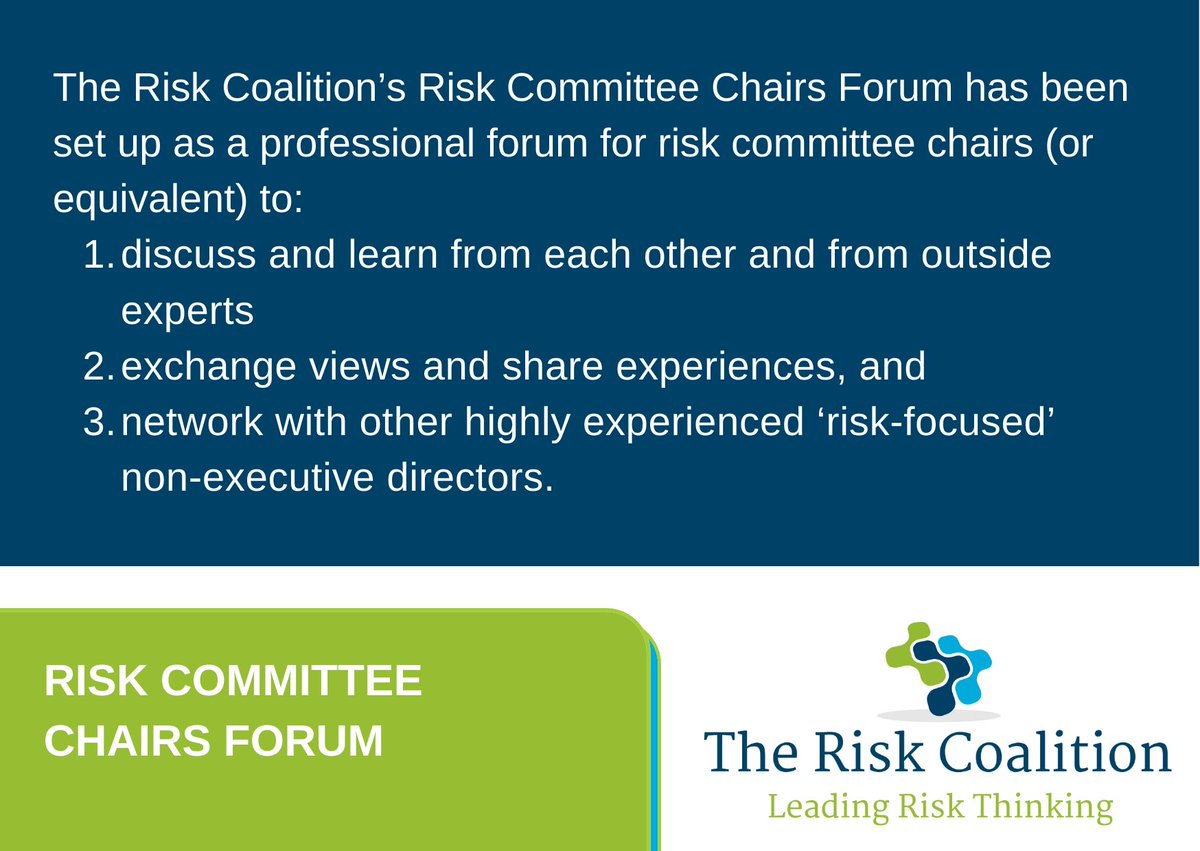 Risk Committee Chairs Forum (RCCF) has been set up by <a href="/RiskCoalition/">Risk Coalition</a> as a professional forum for RC chairs to:
🔹discuss &amp; learn from each other &amp; experts
🔹 exchange views &amp; share experiences, &amp;
🔹 network w other highly experienced ‘risk-focused’ NEDs

ow.ly/MnSY50InB9f