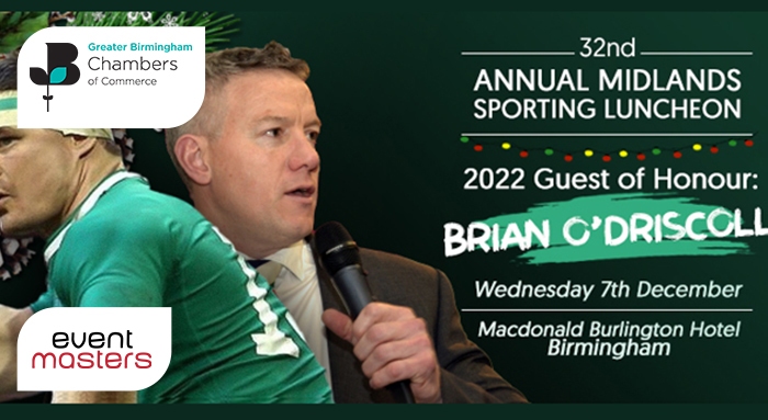 GrBhamChambers's tweet photo. 🌟🎅🎄Day 1 🌟🎅🎄– Win two tickets to the 2022 Midlands Sporting Luncheon with guest speaker @BrianODriscoll with @EventmastersUK 

Enter here
👉 https://t.co/nR1O4dGMdu 

⏳ Competition ends 2nd December

For full details👉https://t.co/YpqmK802GA   

#GBCC12Days https://t.co/OEwnMAgFaV