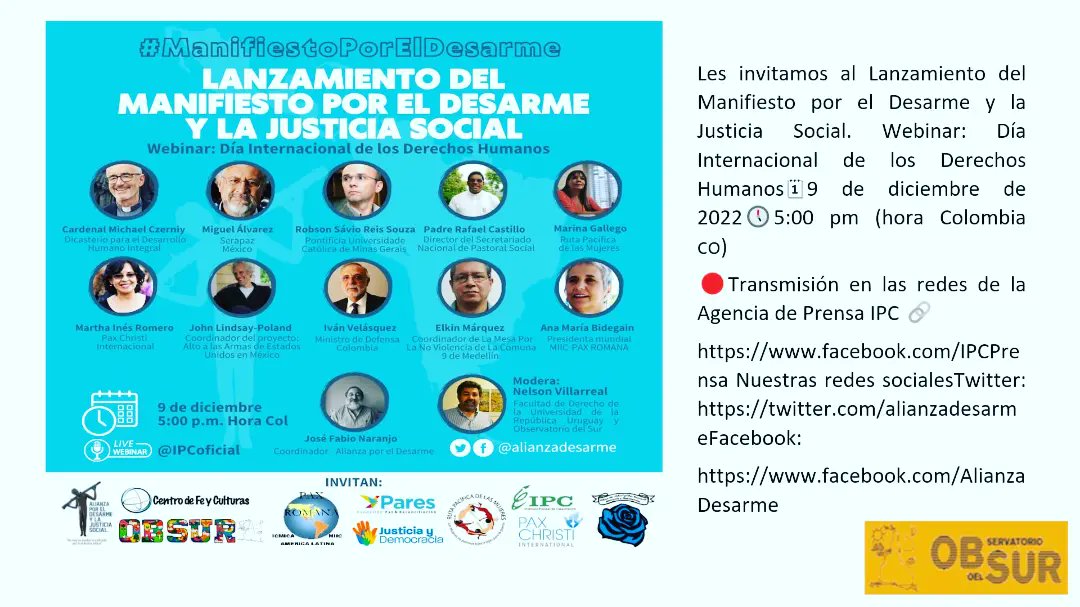 NelVillarreal's tweet photo. Cerrando la participación en la constitución de la @REGCHAG1 expuse sobre la @AlianzaDesarme  @OBSUR3 @corjusticia @solasbide @PaxRomanaIMCS @cebitepal @CelamWeb @serpaj_py @ONU_derechos @antonioguterres @ASmerilli @VaticanIHD @CIDH @revistaRIED @fder_oficial @UNESCOmvdo https://t.co/lu0YKGbLC7