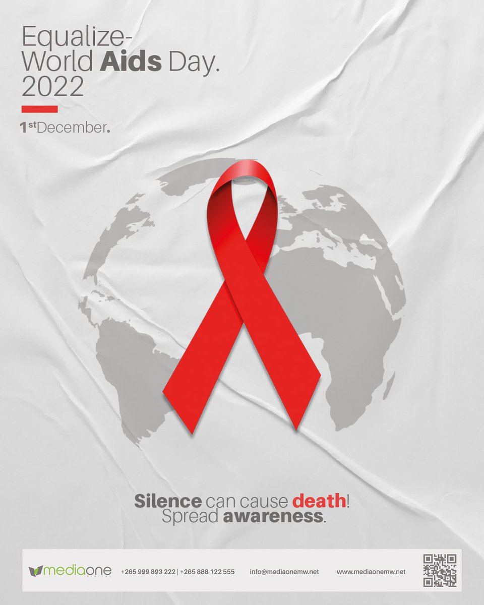 Let's work together to spread awareness about the status of the epidemic and encourage progress in HIV prevention, treatment, and care around the world!

#mediaonemw #worldaidsday #WorldAIDSDay2022 #malawi