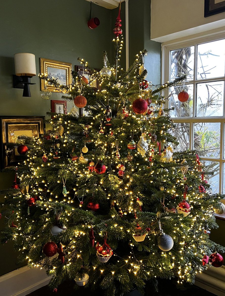 parkersarms's tweet photo. It's December 1st. Officially Christmas season. We reopen tomorrow at 12 noon. Look forward to welcoming all of you joining us this weeken :) here's a pic of our lovely 9 foot tree and one of AJ with his back to me as I tried to direct proceedings π€£ not a happy bunny https://t.co/3eTtDgaugR
