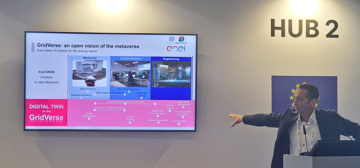 Kevin_ODonovan's tweet photo. Introducing the #GridVerse ...

The #Metaverse for the grid 👍

Fabio Veronese from @EnelGroup 
At #EnlitEurope 

#DigitalTwin #IndustrialMetaverse
@gridspertise https://t.co/I94j12kQyN