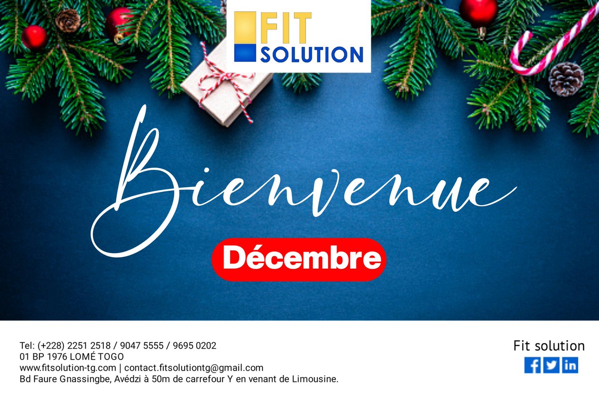 SolutionFit's tweet photo. Nous voici à notre douzième et dernier pas de l'année 2022. Toute l'équipe de FIT SOLUTION vous souhaite un excellent mois de #Decembre.
#FITSOLUTION
#NewMonth
#Decembre2022
#Team228
#Denyigban
#TgTwittos https://t.co/DEG99eOdZ2