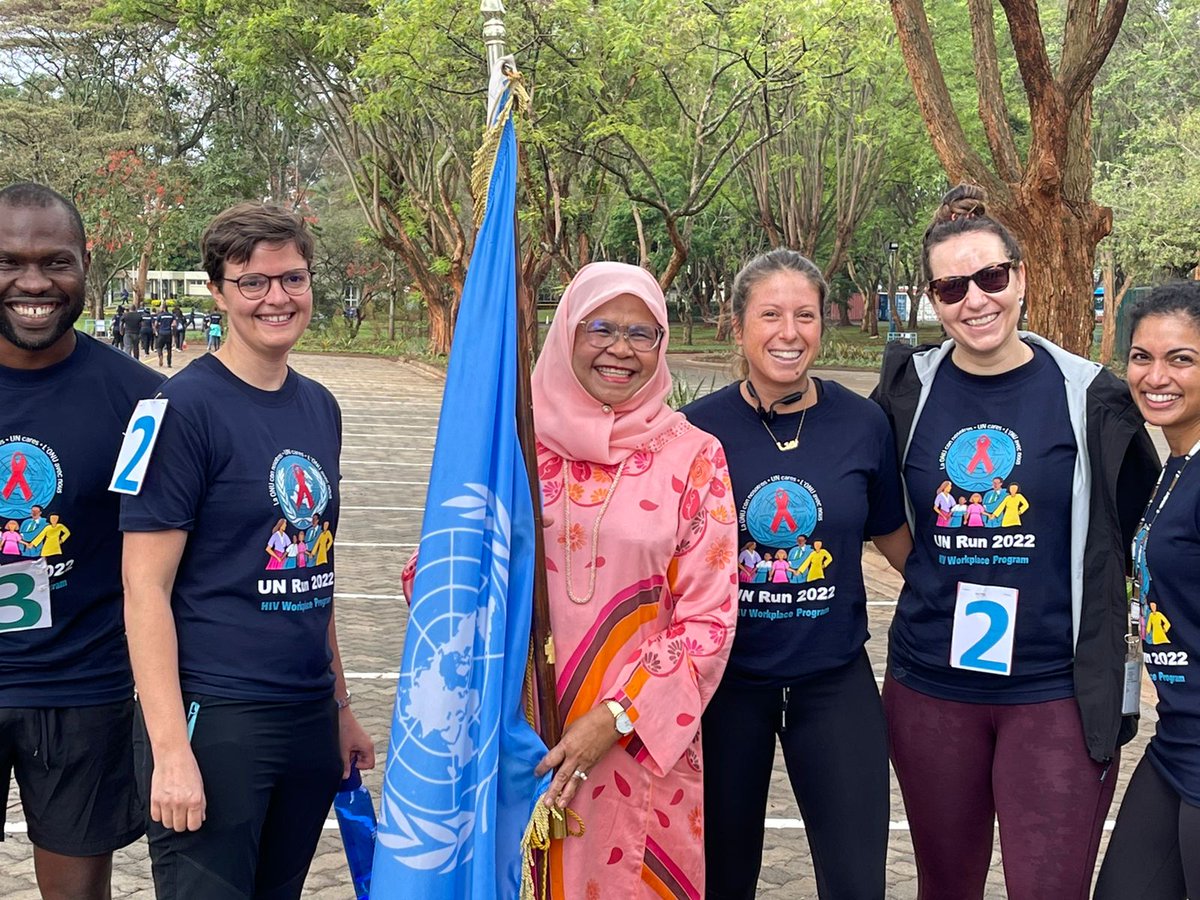 MaimunahSharif's tweet photo. Hats off to those that participated in this year's UN Run, to raise awareness on HIV/AIDS here at the United Nations Office in Nairobi. I encourage you all to get tested &amp; know your status today, &amp; empower yourself &amp; others to lead happier &amp; healthier lives.
#WorldAIDSDay https://t.co/We4njalIub
