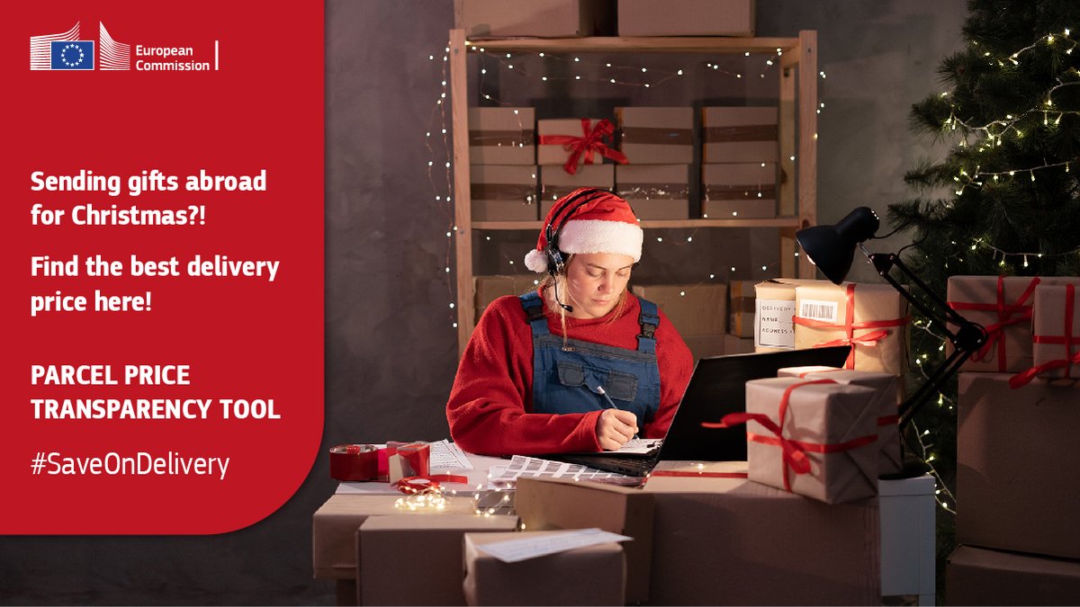 EU_Growth's tweet photo. Don't spend unnecessarily when sending your Christmas presents🎁to friends in other EU countries. Check Intra-EU Parcel Delivery Prices online – all in one place and #SaveOnDelivery!
Try it👉https://t.co/0Fk2FgIRne
#SingleMarket https://t.co/FyB9YbDLl4