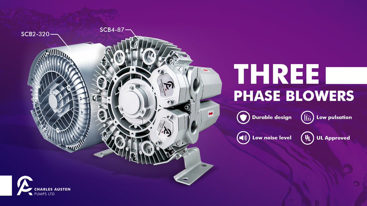 Our industrial three phase blowers range from 0.55kW to 7.5kW with flowrates over 500m3/hr. These can be supplied "ready to go" with inlet filter, pressure relief valve and more!

Find out more: bit.ly/3UYLyIA

#SideChannelBlowers #threephase #pumps #blowers #wastewater