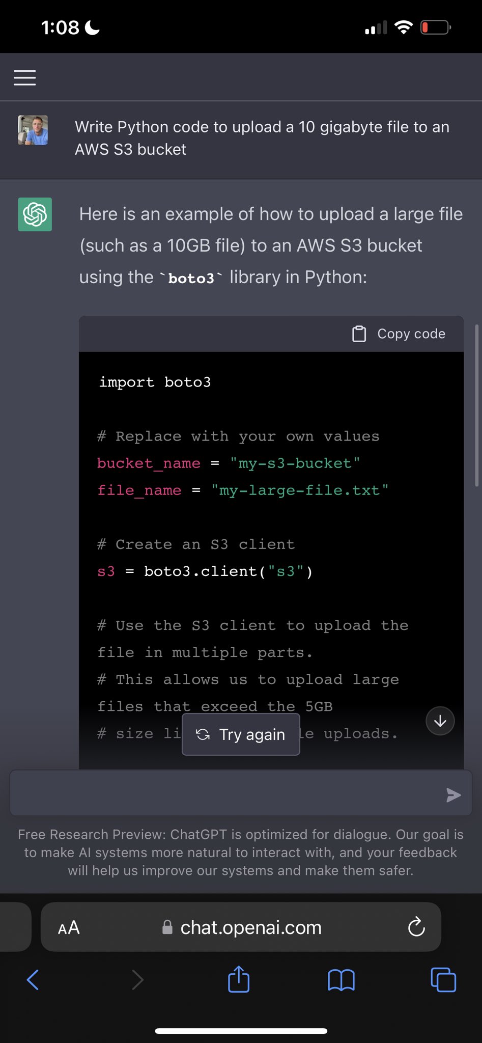 Jason DeBolt ⚡️ on Twitter "Ok this is scary. OpenAI’s ChatGPT can