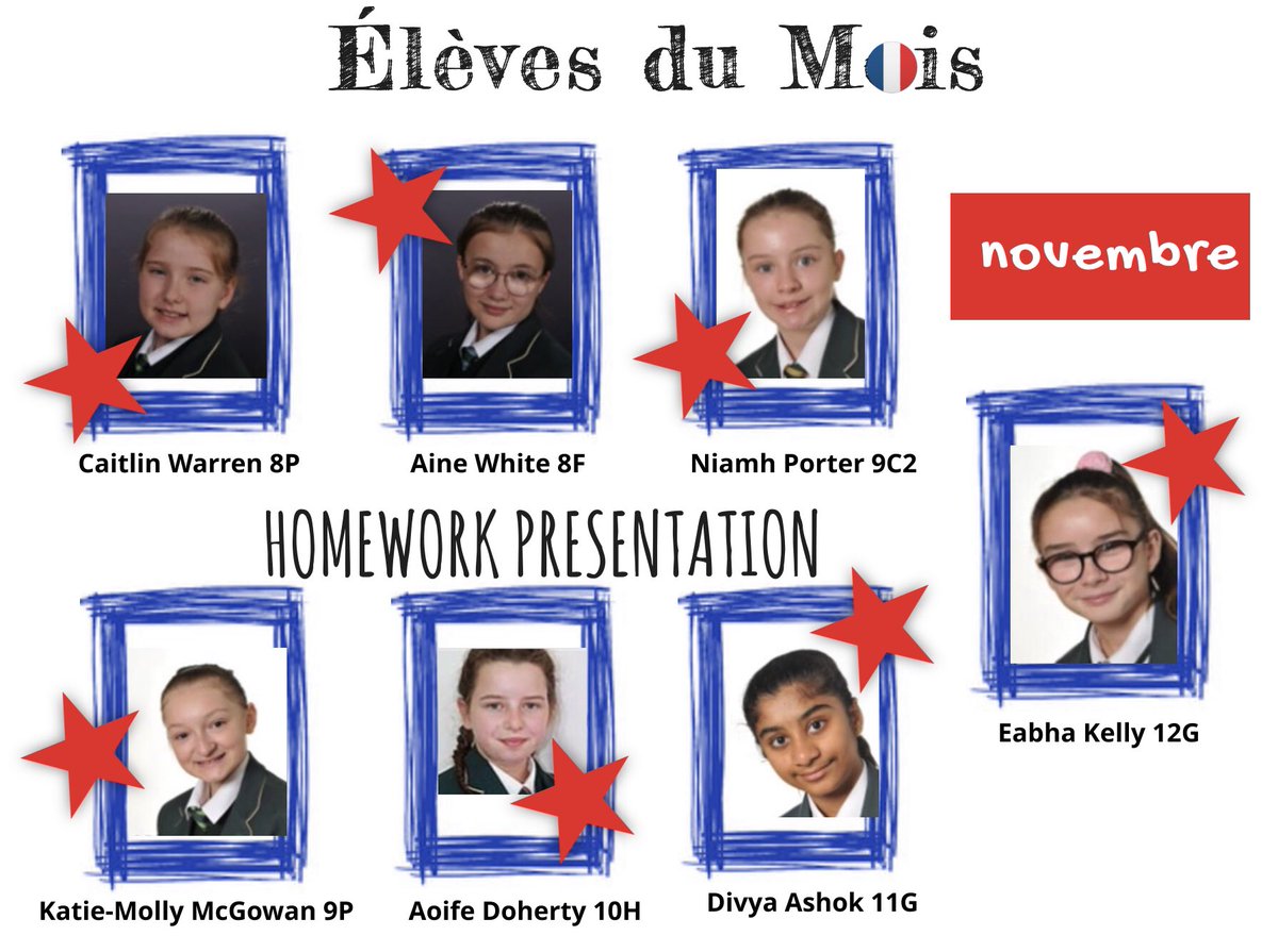 <a href="/LanguageStCs/">StCecilia'sLanguages</a> <a href="/StCeciliasDerry/">St. Cecilia’s College</a> 

Félicitations à nos Élèves du Mois! Continuez le bon travail! Congratulations to our Pupils of the Month in French for excellent homework presentation! 🇫🇷