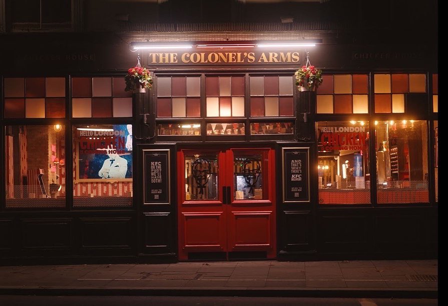 Rebeccagoodeve's tweet photo. A KFC pub? @jimmybullard as the Landlord? The World Cup screening and games to play? Sign me up! Latest grade for @KFC_UKI out now, can’t wait to work with the team at @SocialChain again ⚽️🍗 https://t.co/fO6YT6YRjG