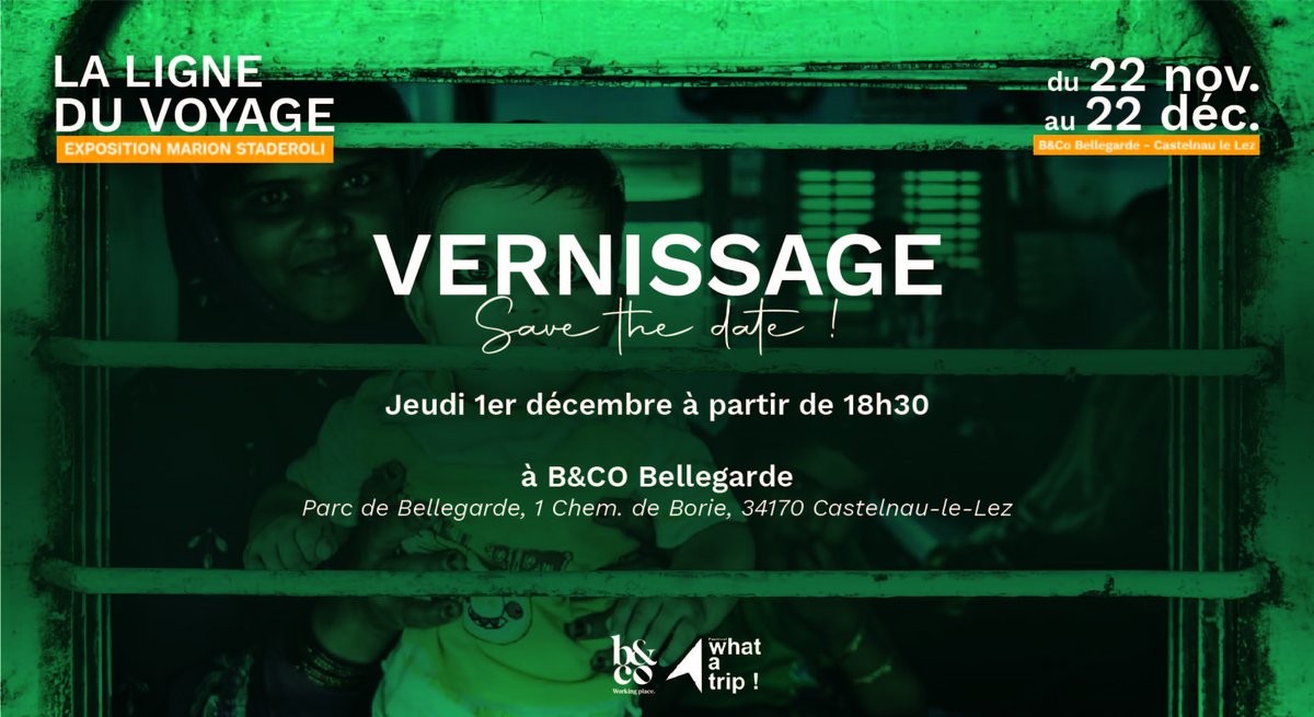C'est le jour J ! 

Vernissage de l'#exposition de Marion Staderoli à 
<a href="/bureauxandcoFR/">Bureaux & Co</a>
 - Bellegarde avec notre partenaire 
<a href="/WatMtp/">What A Trip ! Festival</a>
  
1 rue de Borie à Castelnau-le-Lez.
bureauxandco.fr/vernissage-lig…

<a href="/myMetropolitain/">MÉTROPOLITAIN</a>
 
<a href="/MLMontpellier/">Midi Libre Montpellier</a>
  
<a href="/montpellier_/">Ville de Montpellier</a>
  
<a href="/Montpellier3m/">Montpellier Métropole</a>