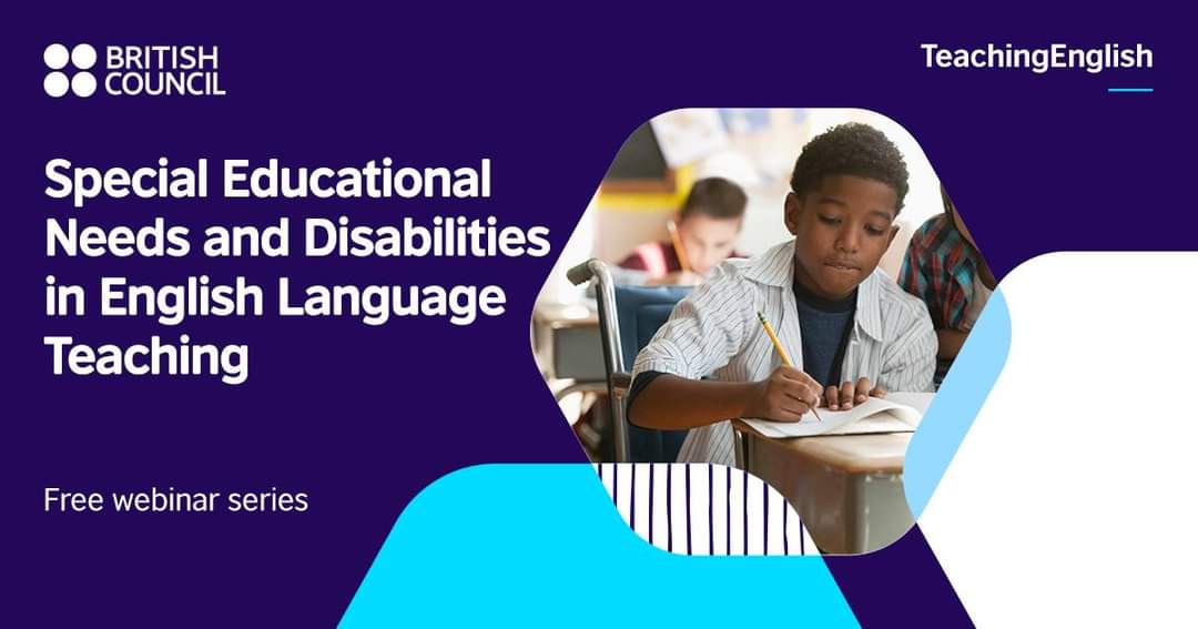 UKinCameroon's tweet photo. Free online event for teachers: explore different aspects of 'Special Educational Needs &amp; Disability (SEND)' in English language teaching on Friday 2 December. Certificate of participation awarded! 

Join us via: https://t.co/qHlS8GoDpF https://t.co/tKWY0HdRA9