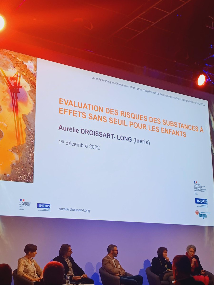 INERIS_fr's tweet image. #SSP2022 | Évaluation des risques des substances à effets sans seuil pour les enfants - Intervention de notre expert

@Ecologie_Gouv
@BRGM_fr

#pollution #environnement #sitesetsolspollués
