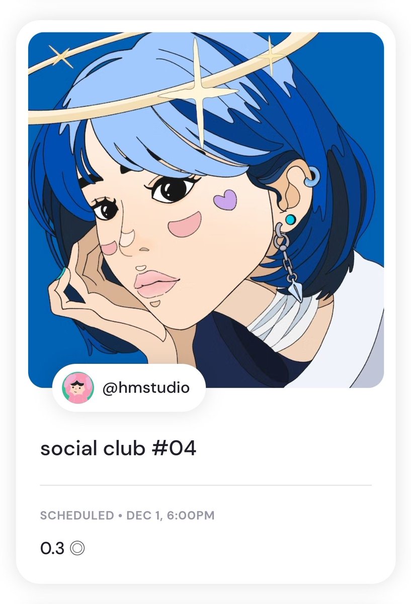 Upcoming Auction 😌✨
On #formfunction 

ꜱᴏᴄɪᴀʟ ᴄʟᴜʙ 04

Reserve price: 0.3 ◎ SOL
Link 🔽🔗 below in comment

*benefits for ꜱᴏᴄɪᴀʟ ᴄʟᴜʙ members 
-free pfp commision
-random airdrop

Rts and 💙 are much appreciated ✨

#SolanaNFTs #nftcommunity #solanaArt