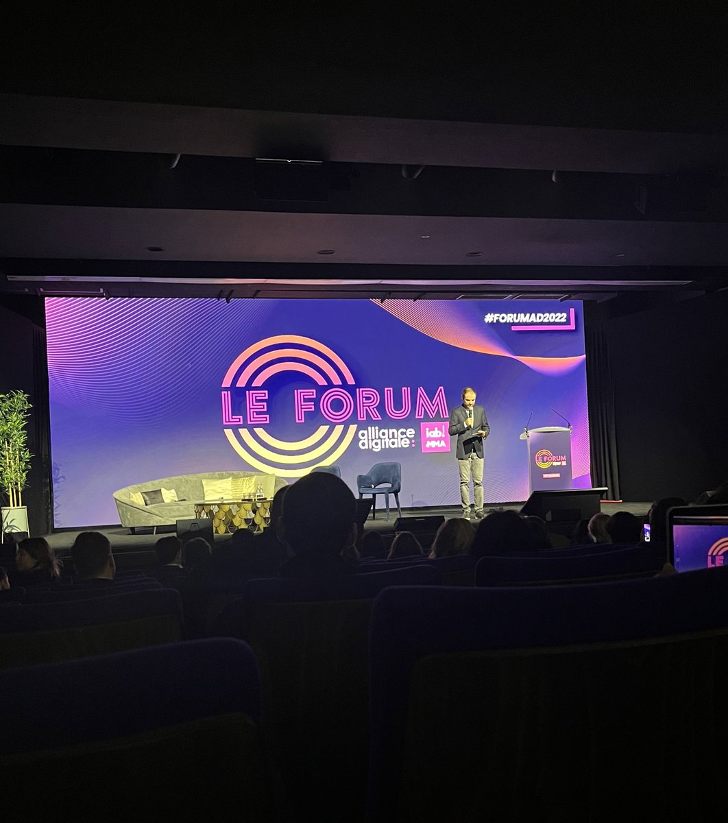 Présente au #ForumAD2022 ! 
Une journée dédiée aux nouveaux enjeux du marketing digitale.            #IIM #IAB #MMA