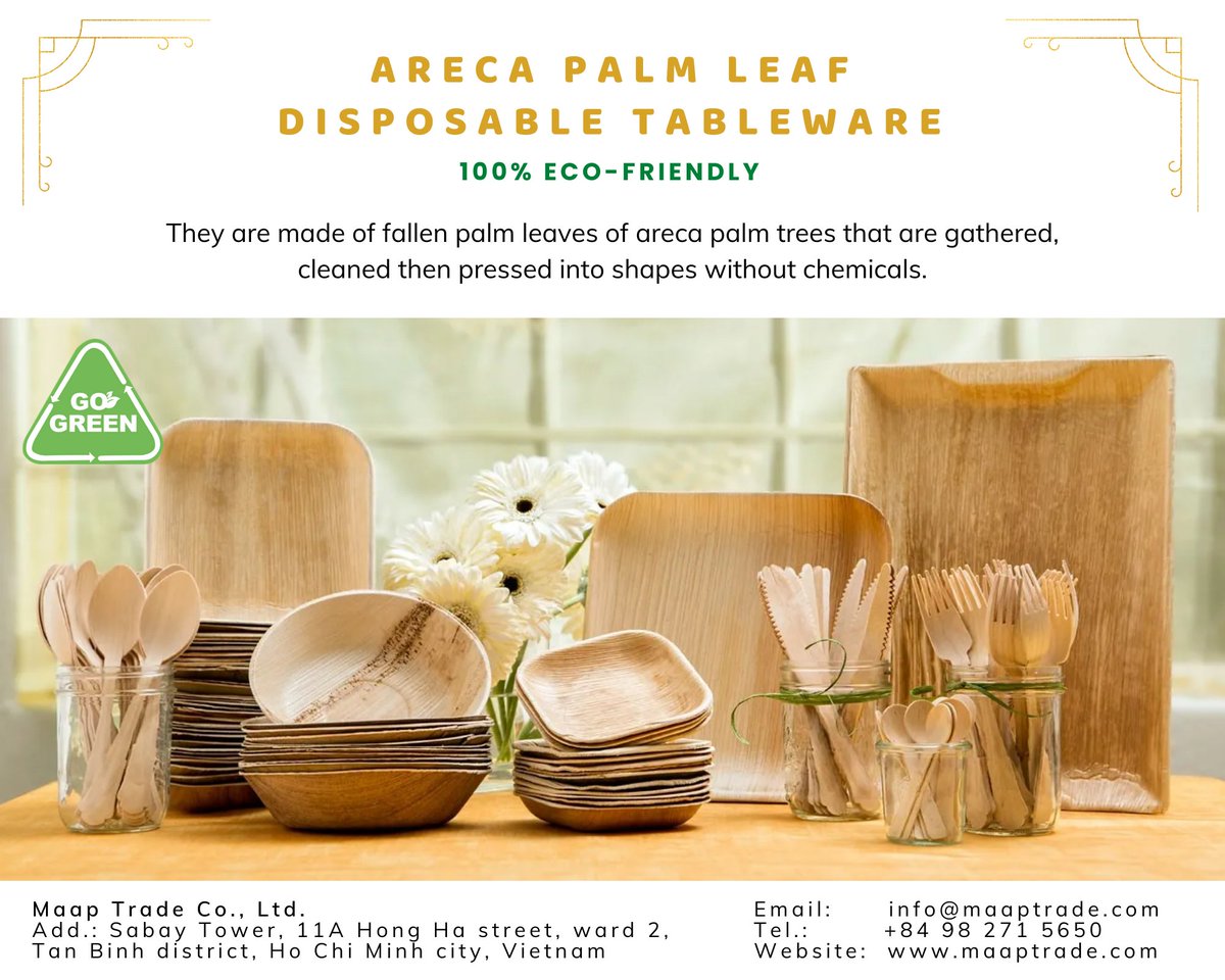 MaapTrade's tweet photo. #foodservice #environment #protection #greenearth #event #exhibition #biodegradable #disposable #tableware #cutlery #arecapalmleaf #plate #sustainable #sustainability #compostable #circulareconomy #singleuse #plasticfree #waterfootprint #carbonfootprint
https://t.co/FEqocUkTJF https://t.co/racF9207WD