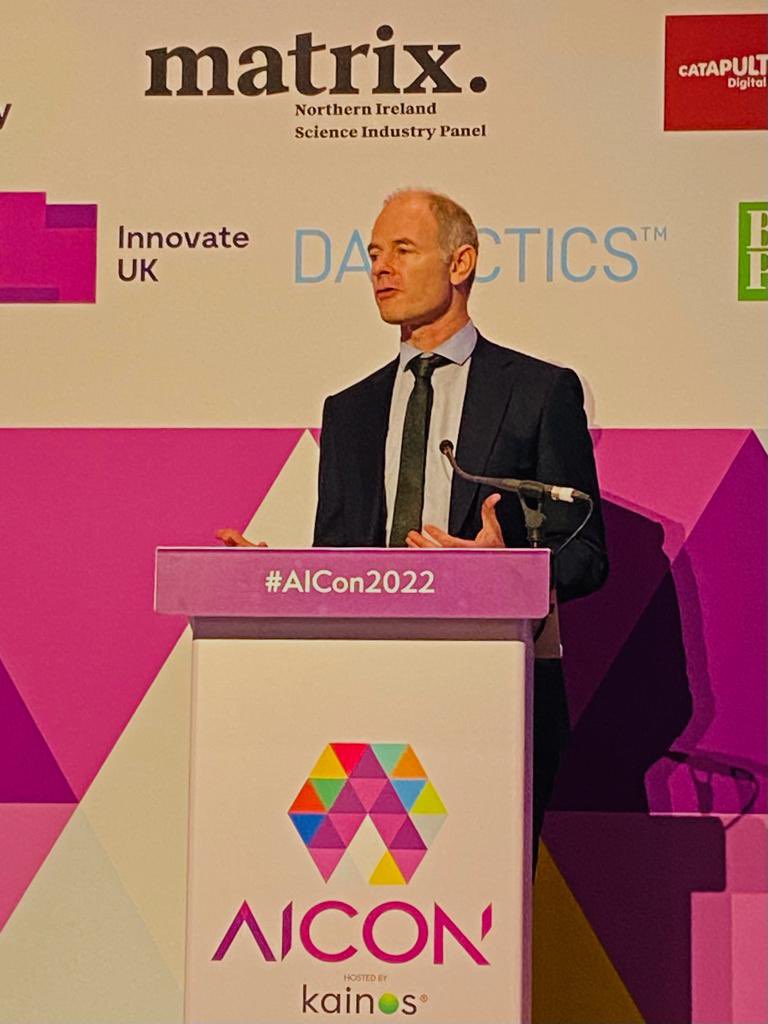 AiCon2024's tweet photo. Ossian Smyth TD, Minister of State for Cyber Security and eGovernment, said that more work needs to be done to support AI, but governments must consider its ethical implications. #AICon2022 https://t.co/B48Ot1BxHt
