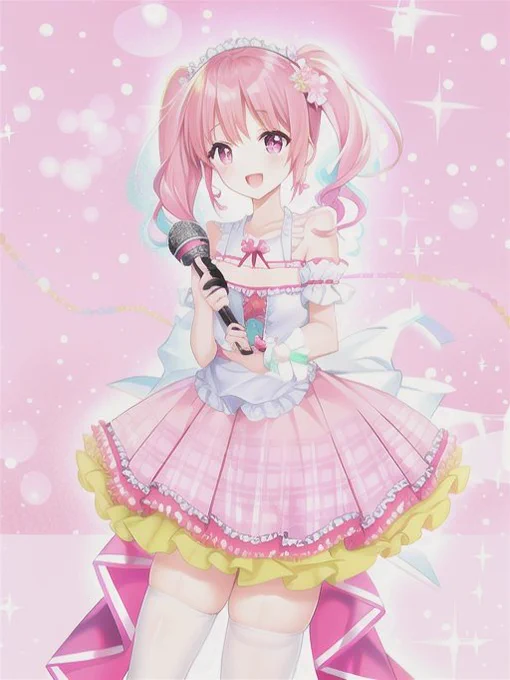 TLで流行ってたAIを超初期の彩ちゃんに使ってみた…確かにタッチはめちゃくちゃ良くなった。ただ、・衣装がどうしても少し変わっちゃう・手のあたりが崩壊してるようなAIだって完全じゃないししょうがないんだけどね。ただ、一番言いたいのが…その太ももは一体… 