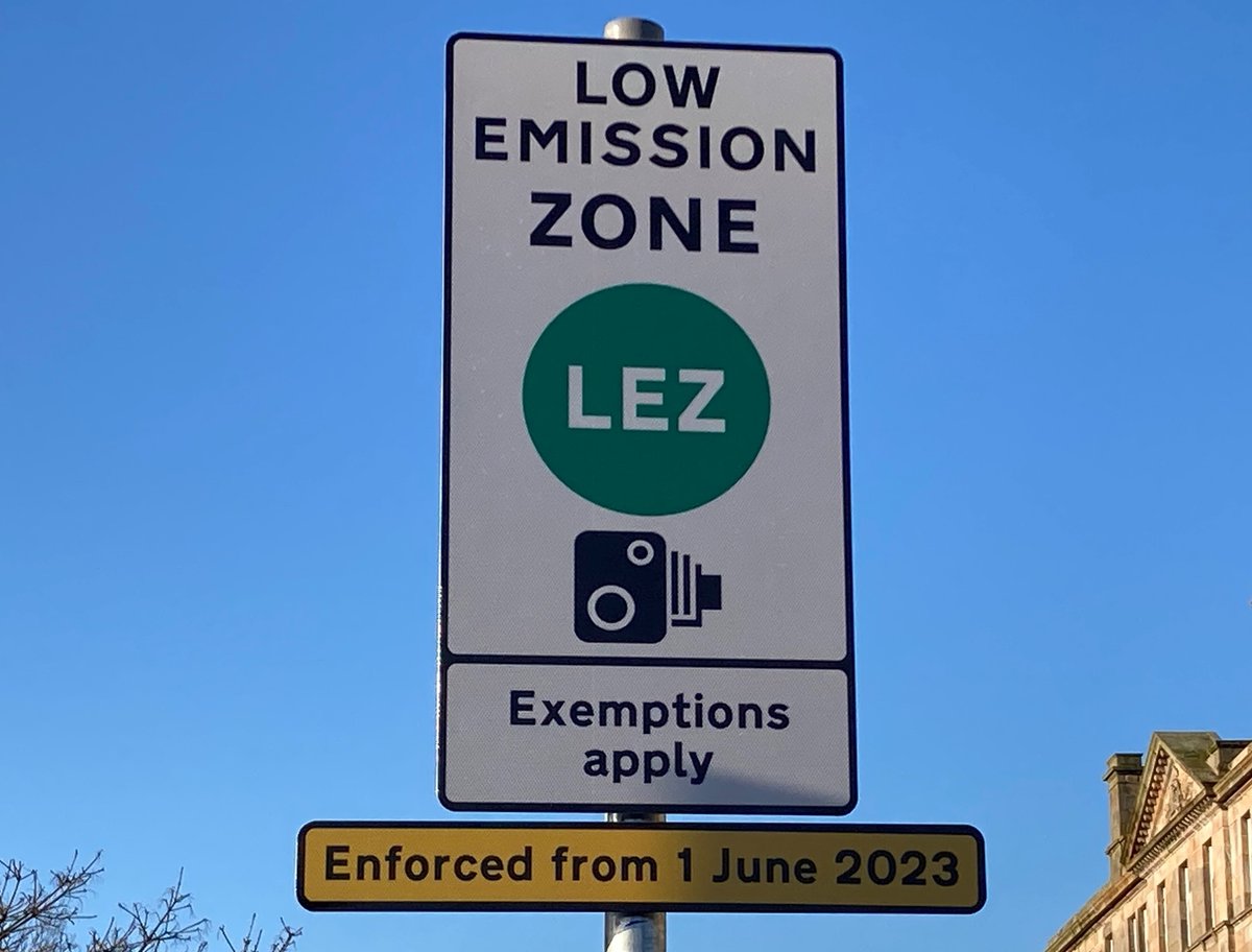 GlasgowCC's tweet photo. Whilst Glasgow’s LEZ won’t be enforced until next year, we’re installing signage now to alert people they are heading into the zone.

The signs which will be consistent across all Scottish LEZs, will be positioned on the main routes into our city centre.

https://t.co/TQUWT0jKSq https://t.co/UYmUyO1CiI