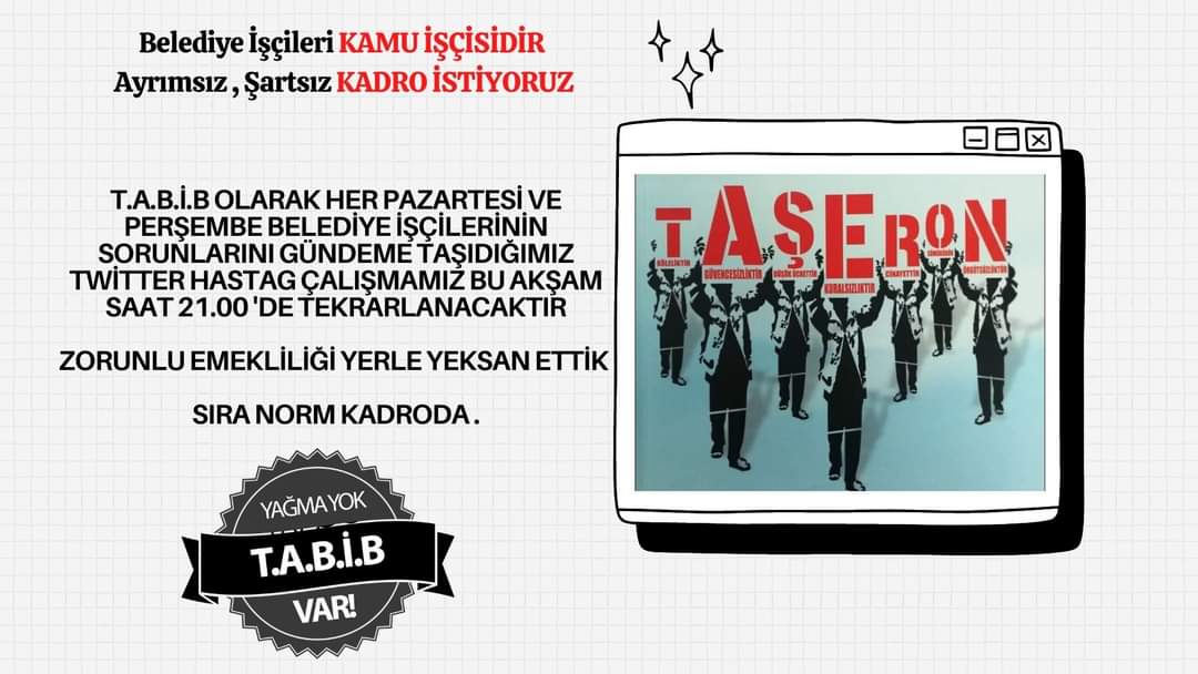 🗓️Bu Akşam (1 Aralık)
🕘Saat 21.00 'de
Belediye Şirket İşçilerine Norm Kadro
için Twitter 'da gündem çalışmamız olacak...
#BitlerSeçiminiYapacak
@vedatbilgn @farukozcelikgsb @Akparti @dbdevletbahceli @fahrettinaltun @suleymansoylu @AvOzlemZengin @farukerdem @Ahaber @Sabah @BY